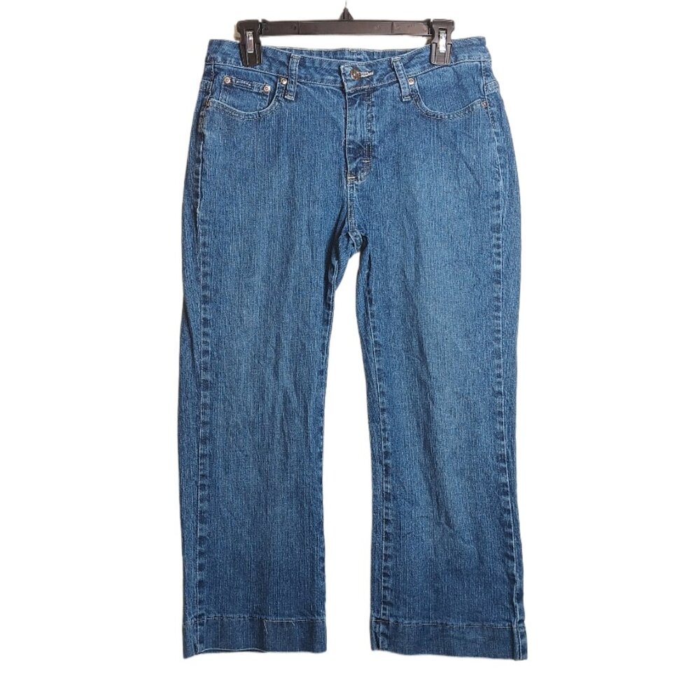 Riders Capri Jeans Womens 8 Medium Wash Mid Rise Straight Leg Denim